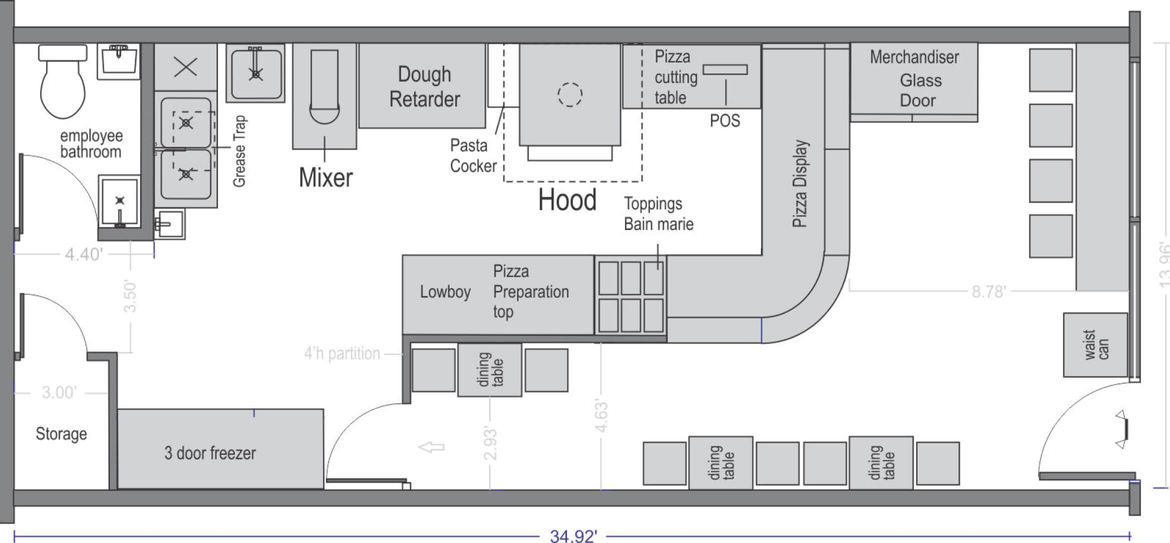 Plan restaurant design layout