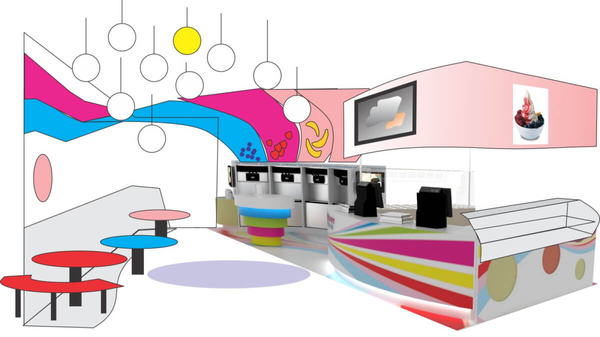 Frozen Yogurt Shop Interior Design